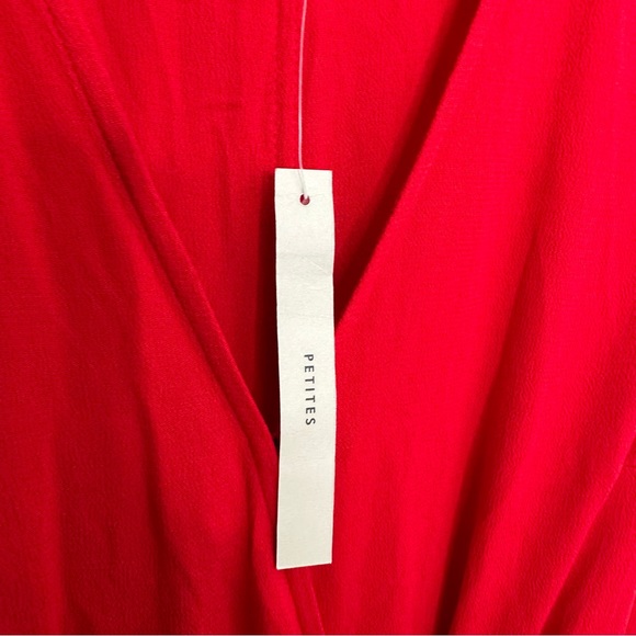 NWT Banana Republic Handkerchief-Hem Wrap Dress in Ultra Red Size 6P | Petite - Picture 7 of 7